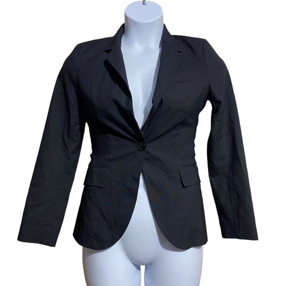 ZARA basic black two button blazer - women's size 4 - Picture 1 of 10